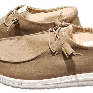 Hey Dude Wendy Stretch Canvas Women's Casual Shoes, Tan, 7M